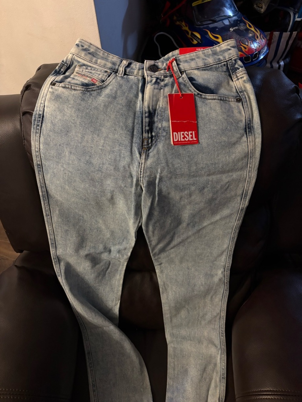 Diesel Light Blue Slim Straight Jeans with Red Tag